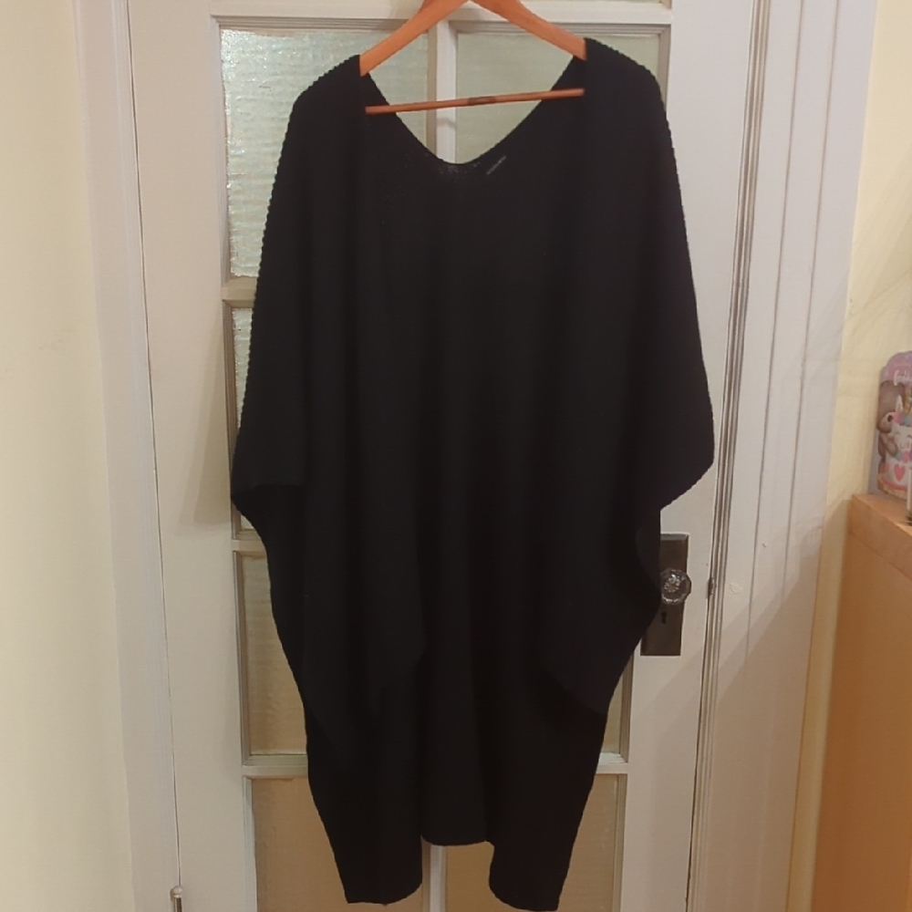 All Saints Black Knit Poncho